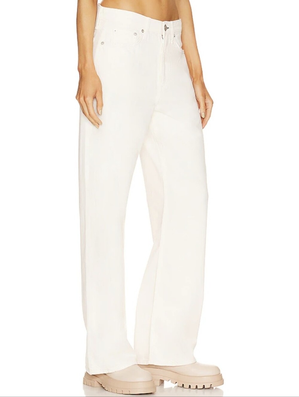 rag & bone | Logan Wide-Leg Featherweight Jeans in Optic White 31 NWT